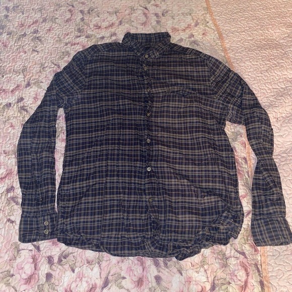 John Varvatos USA Shirt Mens Size Large plaid check‎ Button up - Picture 2 of 10